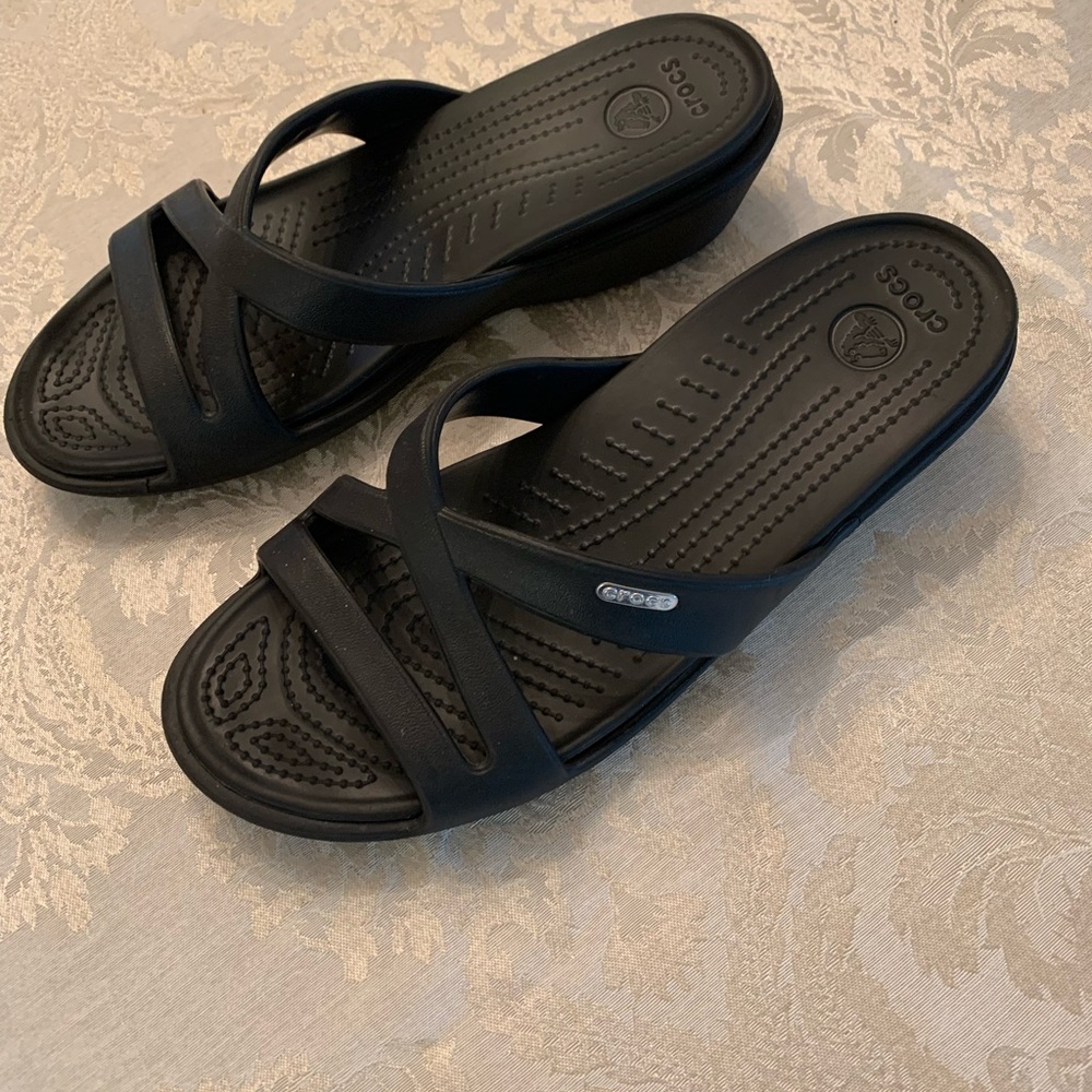 Black croc shoes